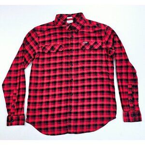 Columbia Regular Fit Omni Wick Size Medium Men Black Red Flannel Check Shirt